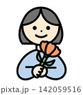 花を持った女性 カーネーション 母の日 花を持った女性 カーネーション 母の日 142059516