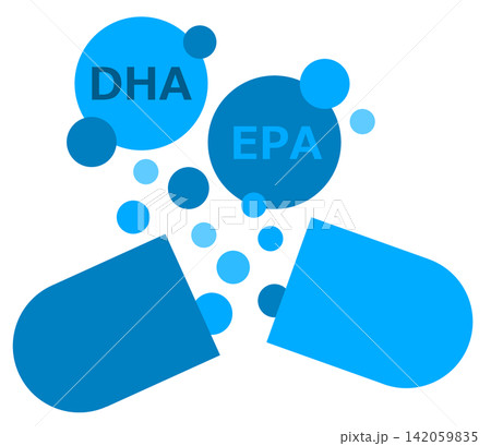 健康対策のカプセルのDHAとEPAサプリメント 健康対策のカプセルのDHAとEPAサプリメント 142059835