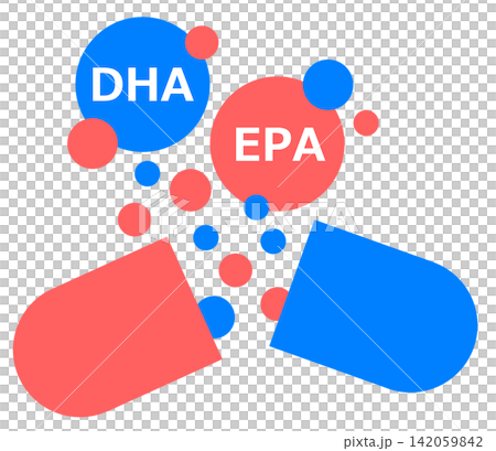 健康対策のカプセルのDHAとEPAサプリメント 142059842