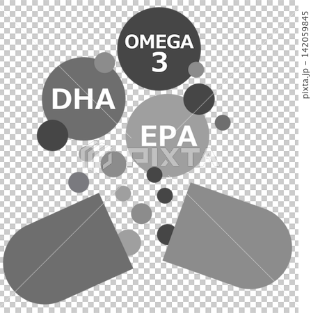 DHA and EPA supplement capsules for health support DHA and EPA supplement capsules for health support 142059845