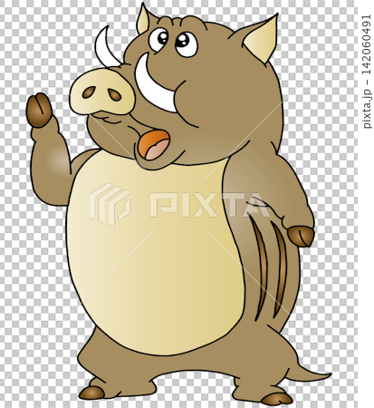 Hand-drawn animal illustration ☆ Wild boar Hand-drawn animal illustration ☆ Wild boar 142060491