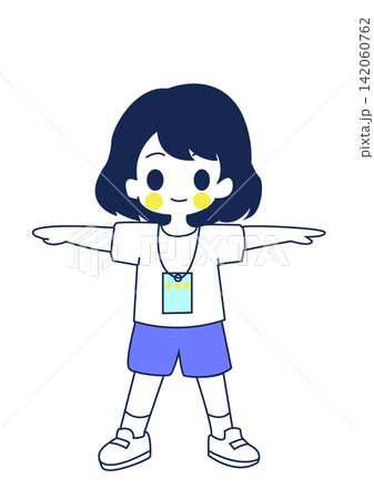 準備運動をしている女の子 準備運動をしている女の子 142060762