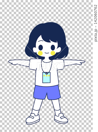 準備運動をしている女の子 準備運動をしている女の子 142060762