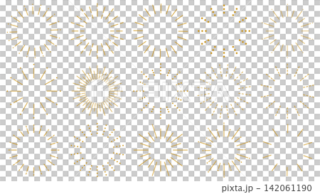 Simple background illustration material with golden converging lines: Sunburst Simple background illustration material with golden converging lines: Sunburst 142061190