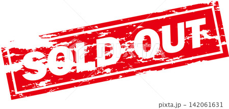SOLD OUT - 赤いスタンプ(ゴム印)をイメージした、SOLD OUT(売り切れ)のアイコン SOLD OUT - 赤いスタンプ(ゴム印)をイメージした、SOLD OUT(売り切れ)のアイコン 142061631