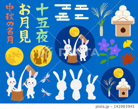 十五夜・お月見のイラストセット 142063945