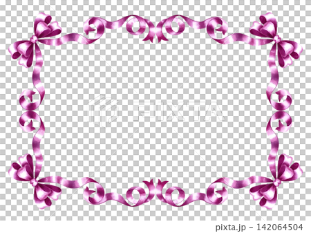 A frame made of bows from pink ribbon. A hand painted watercolor illustration. A versatile element for designing invitations, greetings, postcards, labels and packaging, holiday decor, and much more. A frame made of bows from pink ribbon. A hand painted watercolor illustration. A versatile element for designing invitations, greetings, postcards, labels and packaging, holiday decor, and much more. 142064504