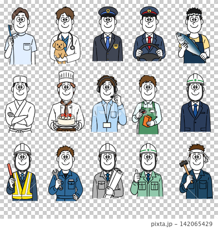 働く男性・職業・仕事のイラスト素材セット② 働く男性・職業・仕事のイラスト素材セット② 142065429