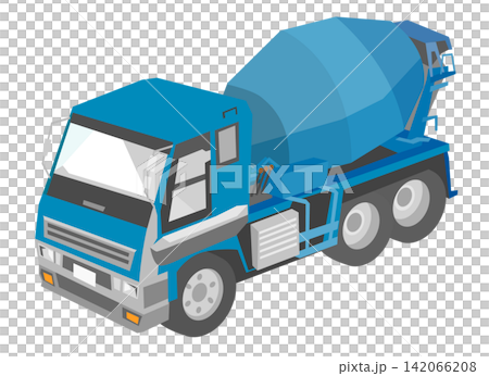 コンクリートミキサー車のイラスト コンクリートミキサー車のイラスト 142066208