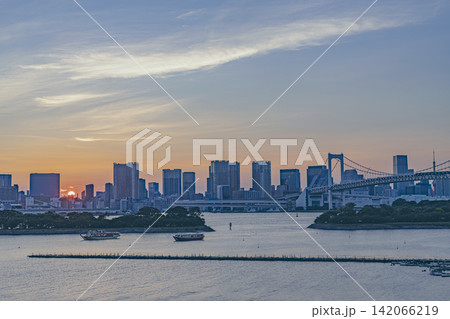 お台場　夕景の景色 142066219