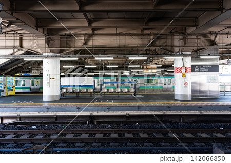 JR上野駅 常磐線のホームから 東京都台東区上野 JR上野駅 常磐線のホームから 東京都台東区上野 142066850