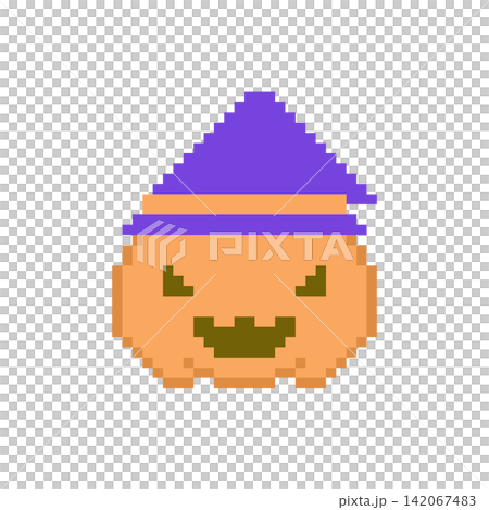 ハロウィンのカボチャのドット絵 ハロウィンのカボチャのドット絵 142067483