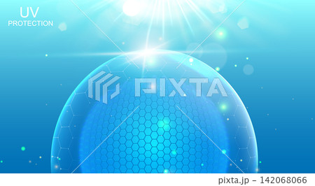 Uv shield protection banner, glass dome barrier Uv shield protection banner, glass dome barrier 142068066