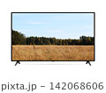 Smart tv with autumn forest and meadow on screen 142068606