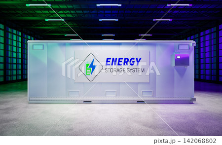 Energy storage systems or battery container units in factory 142068802