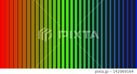 Vector colorful abstract halftone striped background. Modern geometric rgb spectrum gradient texture with vertical linear bands for trendy high-tech design, digital cover and banner template 142069164