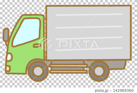 緑の運送トラックのシンプルな手描きイラスト 挿絵にできる車イラスト 緑の運送トラックのシンプルな手描きイラスト 挿絵にできる車イラスト 142069360