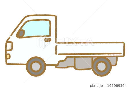 シンプルな軽トラックの手描きイラストアイコン 挿絵に使える車イラスト シンプルな軽トラックの手描きイラストアイコン 挿絵に使える車イラスト 142069364