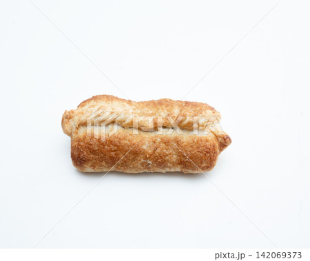 Two crispy apple pies isolated on white background 142069373