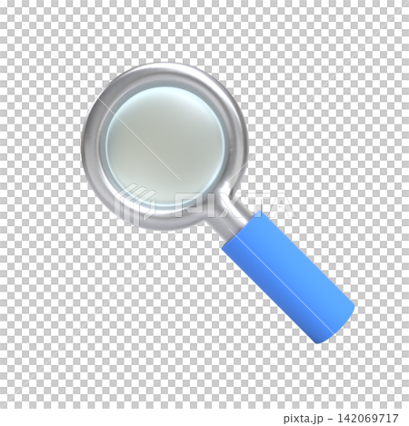 A simple and cute 3D color illustration of a magnifying glass. A simple and cute 3D color illustration of a magnifying glass. 142069717