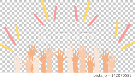 Illustration of raising a hand 142070585