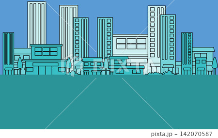 オフィス街のイラスト 142070587