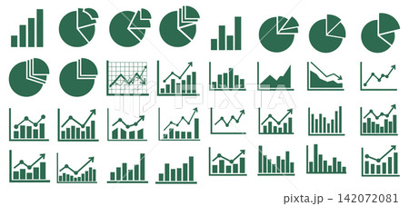 Collection of business graph icons and chart symbols for data analysis and financial reporting projects Collection of business graph icons and chart symbols for data analysis and financial reporting projects 142072081