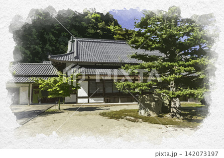 水彩画風　一畑薬師　本坊・書院　島根県出雲市 142073197