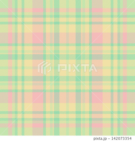 Faded background check textile, jersey pattern seamless tartan. Colorful texture vector fabric plaid in light and yellow colors. Faded background check textile, jersey pattern seamless tartan. Colorful texture vector fabric plaid in light and yellow colors. 142073354