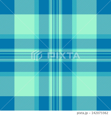 A traditional tartan plaid design with orderly checks and a woven fabric look. Indigo, cyan and mint tones give the seamless fabric pattern classic fabric heritage for craft projects. A traditional tartan plaid design with orderly checks and a woven fabric look. Indigo, cyan and mint tones give the seamless fabric pattern classic fabric heritage for craft projects. 142073362