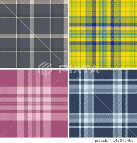 Halloween plaid pattern set optimized for posters. Strong tartan rhythm attracts attention in seasonal displays. Vector scalability enables size freedom. 142073463