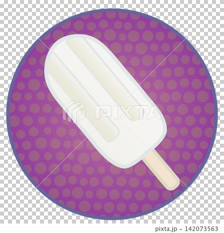 Illustration of an ice pop with a circular background 142073563
