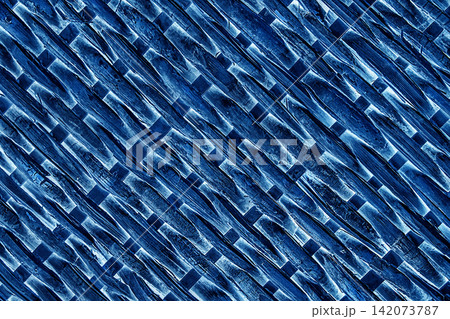 Blue navy cold paint color wicker basket texture background abstract seamless pattern handmade object geometric structure backdrop 142073787