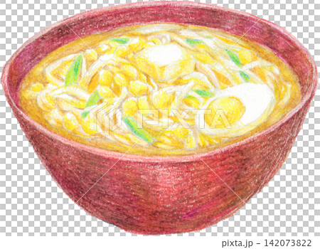 味噌拉麵插圖（手繪風格） 142073822