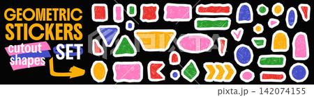 Playful geometric set with colorful rectangles, arrows and circles. Playful pieces use crayon texture and soft white spacing. Geometric vector collection for classroom poster or education flyer Playful geometric set with colorful rectangles, arrows and circles. Playful pieces use crayon texture and soft white spacing. Geometric vector collection for classroom poster or education flyer 142074155