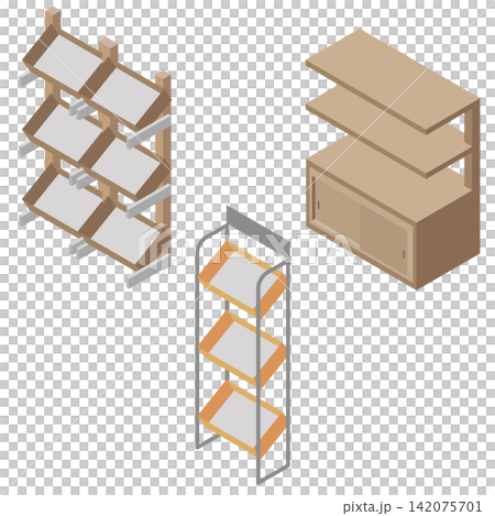Product shelves Product shelves 142075701