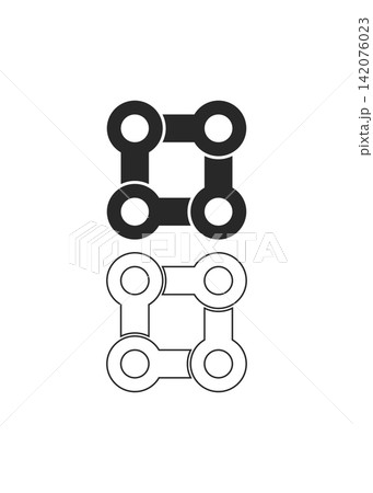 Abstract Interlocking Chain Link Geometric Icon 142076023