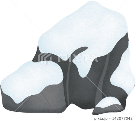 snow covered rock 142077048