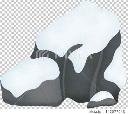 snow covered rock 142077048