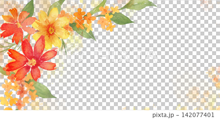 水彩秋花畫框 水彩秋花畫框 142077401