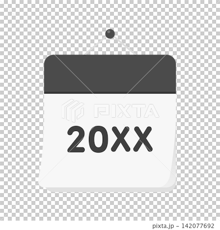 Icon for a black calendar cover in the year 20XX - Simple calendar and annual planning image material Icon for a black calendar cover in the year 20XX - Simple calendar and annual planning image material 142077692