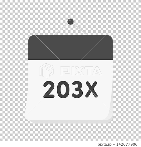 黒い西暦203X年のカレンダーの表紙のアイコン - シンプルな暦や年間計画のイメージイラスト素材 黒い西暦203X年のカレンダーの表紙のアイコン - シンプルな暦や年間計画のイメージイラスト素材 142077906