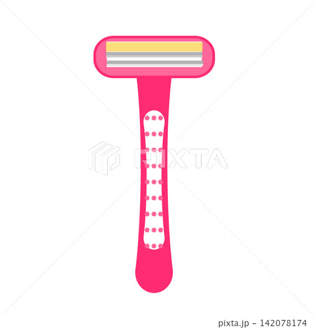 Pink Shaving razor. Hair removal tool for woman. Vector clip art Pink Shaving razor. Hair removal tool for woman. Vector clip art 142078174