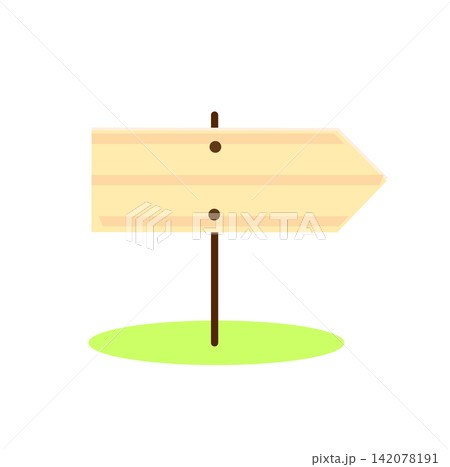 Wooden road sign. Blank Arrow direction symbol 142078191