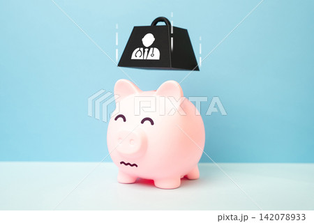 Medical expenses impact financial stability and savings. Poor health insurance. Upgrading health insurance with better coverage. 142078933