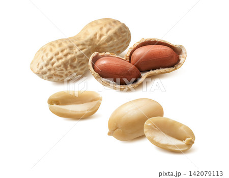 Ground nut, peanut group isolated on white background. Real photography Ground nut, peanut group isolated on white background. Real photography 142079113