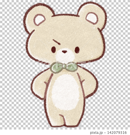 A bear with an angry face and gestures A bear with an angry face and gestures 142079316
