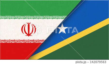 Double flag of Iran and Solomon Islands. Iranian - Solomon Islands relations Double flag of Iran and Solomon Islands. Iranian - Solomon Islands relations 142079563