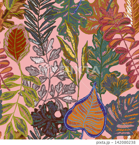 seamless pattern with autumn leaves 142080238