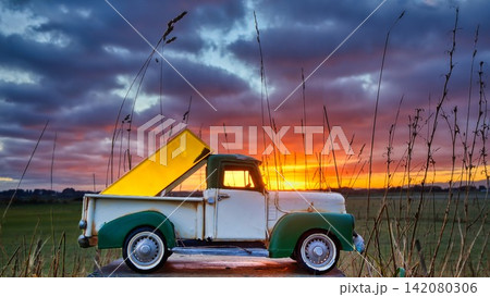 Block of Gold Sunrise Pickup Truck 142080306